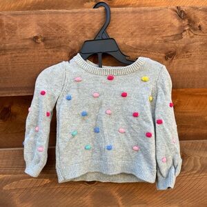 Baby Gap Light Grey Rainbow Dot Sweater Size 12-18 months EUC